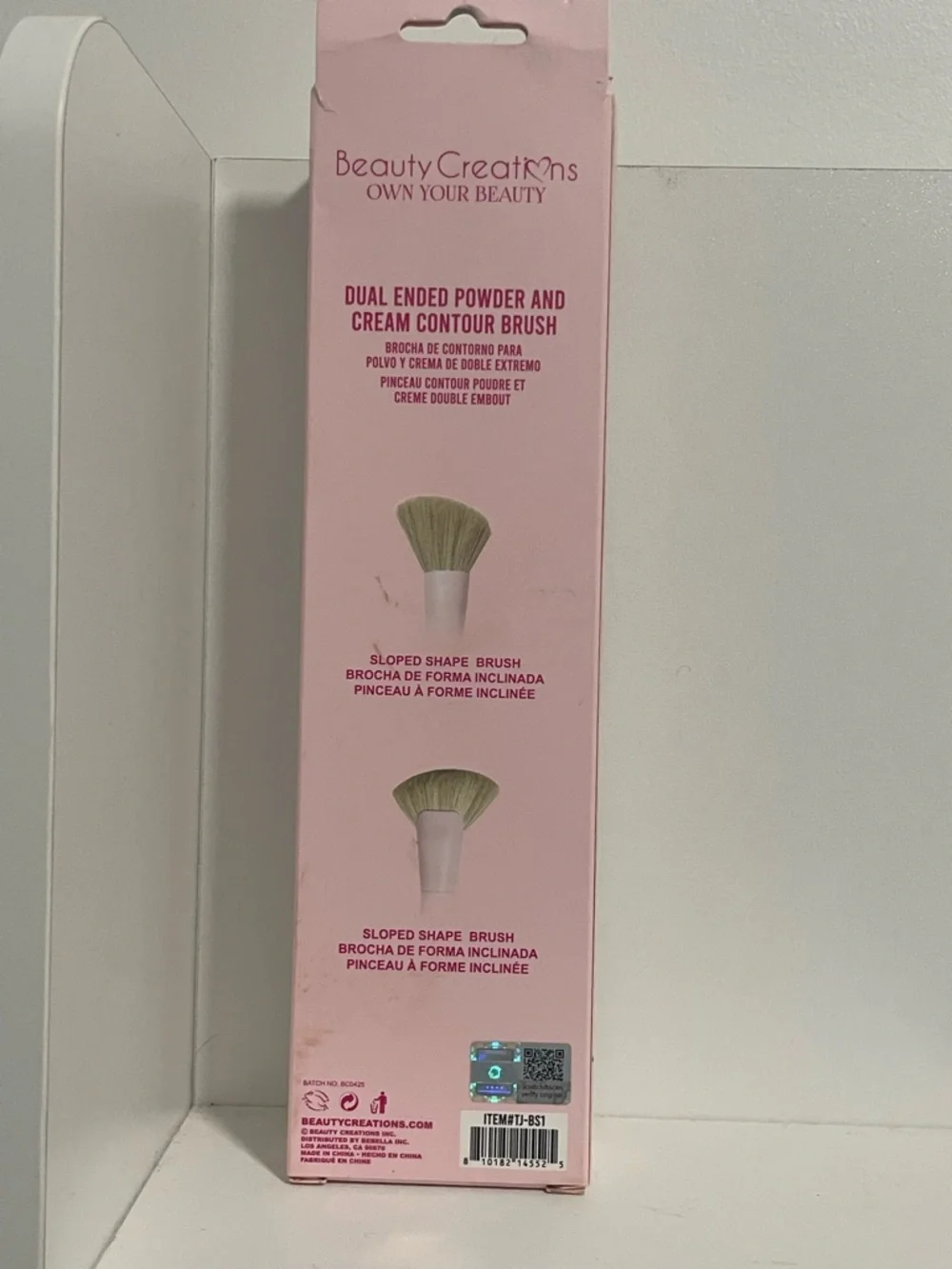 Beauty Creations Dual-Ended Contour Brush - Light Pink